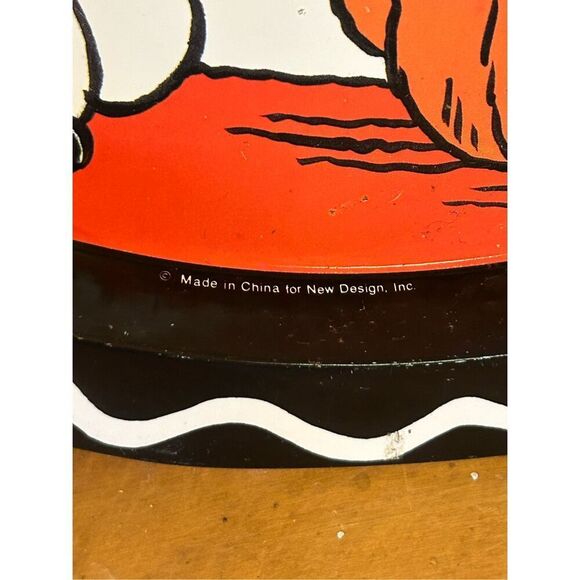 Halloween Serving Tin Metal Tray Ghost Jack O Lantern Black Cat 12” and 1" deep - Picture 2 of 9